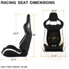 For Premium Black/White/Carbon Style PU Leather Reclinable JDM Racing Seat W/ Slider