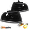 Fits 92-95 Honda Civic 2/3Dr Euro Black Corner Signal Lights+1157 Silver Bulb