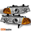 Fits 92-96 Honda Prelude Halo Projector Headlights+Amber Corner Parking Lights