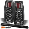 For 92-99 Suburban 1500/2500 Yukon Tahoe Black Tail Lights+Smoked 3rd Brake Lamp