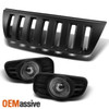 Fits Smoke 99-04 Grand Cherokee Halo Projector Fog Lights W/Switch+Black Grille