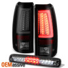Fits 2003-2006 Silverado Sierra Black Smoked LED Tail Lights+LED 3rd Brake Lamp