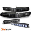 Fits 95-99 Maxima Black 4Pcs Front Bumper Signal Lights+DRL LED Daytime Fog Lamp