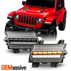 For 18-23 Jeep Wrangler [LED Type] Black Bumper Light w/ LED Sequential Signal