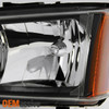 Fit 03-06 Chevy Silverado Avalanche Black Headlights+LED Bumper Turn Signal Lamp