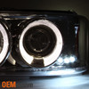 Fits 01-06 Sierra Yukon XL Denali Chrome Halo LED Headlights+Bumper Signal Light