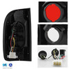 Fits 2001-2004 Toyota Tacoma Black Tail Lights + Smoked LED 3rd Brake Lights