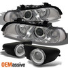 Fits 97-00 E39 5-Series Halo Projector Headlights+ Projector Fog Lights W/Switch