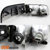 Fit 1998-2011 Crown Victoria Black Headlights + Red Clear LED Tail Lights Lamps