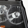 Fit 2007-2014 Chevy Suburban Tahoe Black Headlights+Black Smoked LED Tail Lights