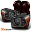 Fit 04-06 Dodge Durango Smoke Amber Lens Headlights + Dark Red Tail Lights