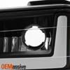 For 2004-2012 Chevy Colorado/GMC Canyon Black Headlights Pair w/LED Tube DRL