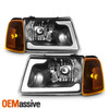 For 2001-2011 Ford Ranger Black Housing Headlights Headlamp Pair w/ LED Tube DRL