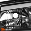 For 2003-2006 Chevy Silverado 1500HD / 2500HD / 3500 Black Headlights+LED Bumper