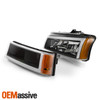 For 2003-2006 Chevy Silverado 1500HD / 2500HD / 3500 Black Headlights+LED Bumper