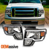 For 2009-2014 Ford F150 Black Headlights w/ LED Greeting DRL Sequential Signal