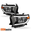 For 2014-2020 Toyota Tundra Black Headlights Pair w/ LED Tube DRL Running Light