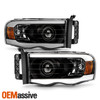 For 2002-2005 Dodge Ram 1500 2500 3500 Projector Black Headlights w/ LED DRL