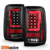 For 2004-2008 Ford F150 Black Tail Lights Pair w/ LED Brake Running +Red Parking