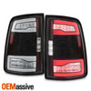 For 19-23 RAM 2500 3500 [Full LED] Black Tail Lights Pair w/ Sequential Greeting