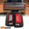 Fit 09-18 Dodge Ram 1500 2500 3500 [RED LED Tube] Running Black Tail Lights Pair