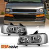 For 2003-2015 Chevy Express GMC Savana Van Headlights Headlamp Replacement Pair