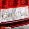 For 2008-2013 Cadillac CTS Sedan Chrome Red Tail Lights Pair w/ LED Running Lamp