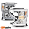 For 2020-2022 Ford F250 F350 SuperDuty Projector Chrome Headlight w/LED Tube DRL