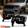For 2017-2021 Jeep Grand Cherokee Halogen Type Projector Headlight Black Housing