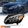 For 2019-2021 Mereceds Benz W205 C300 C43 AMG LED Black Headlight Left w/Non-AFS