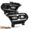 For 21-24 Dodge Durango Black Bezel Projector Headlights Pair w/ Halogen Signal