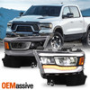 For 2019-2023 Ram 1500 Chrome Bezel FULL LED Headlights Pair w/ DRL Turn Signal