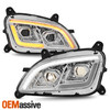 For 2011-2021 Peterbilt 579 587 Dual Projector Headlight w/DRL Sequential Chrome