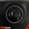 For 2011-2021 Peterbilt 579 587 Halogen Type Projector Headlight Black Pair/Set