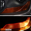 For 2011-2021 Peterbilt 579 587 Halogen Type Projector Headlight Black Pair/Set