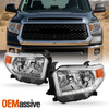 For 2014-2017 Toyota Tundra Halogen Chrome Headlights Pair Left+Right w/ LED DRL
