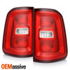 For 2025-2026 Dodge Ram 1500 Halogen Chrome Trim Red Clear Tail Light Pair LH+RH