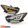 For 2017-2022 Infiniti Q60 Projector Headlights Pair w/ AFS +LED DRL Turn Signal