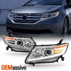 For 11-17 Honda Odyssey Projector Headlight w/LED Strip Sequential Signal Chrome