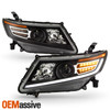 For 11-17 Honda Odyssey Projector Headlights w/LED Strip Sequential Signal Black