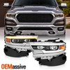 For 2019-2024 RAM 1500 Dual Projector Chrome Headlight Pair w/AFS LED DRL Signal