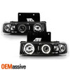 For 95-05 Chevy Astro| GMC Safari LED Halo Projector Headlights Black Headlamp