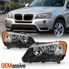 For 2011 2012 2013 2014 BMW X3 [Halogen Type] Chrome Headlights Pair Left+Right