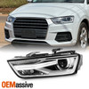 For 2016-2018 Audi Q3 HID Type Projector Black Headlight Left w/ LED DRL Running