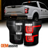 For 15-20 Ford F150 [Dual U-LED Tube] Tail Light Rear Brake Lamp Black Smoke