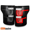 For 15-20 Ford F150 [Dual U-LED Tube] Tail Light Rear Brake Lamp Black Smoke
