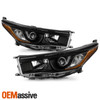For 2014-2016 Toyota Highlander [Halogen Type] Projector Black Headlights Pair