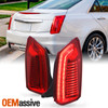 For 2014-2019 Cadillac CTS Chrome Red Tail Lights Pair w/LED Turn Signal+Running