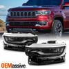 For 2022-2025 Jeep Wagoneer Full LED Headlights w/ Ballast Chrome Headlamp Pair