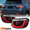 For 2017-2020 Jeep Compass Full Halogen Black Red TailLight Outer Pair w/Running